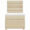 vidaXL Sommier &agrave; lattes de lit avec matelas Cr&egrave;me 80x200 cm Tissu