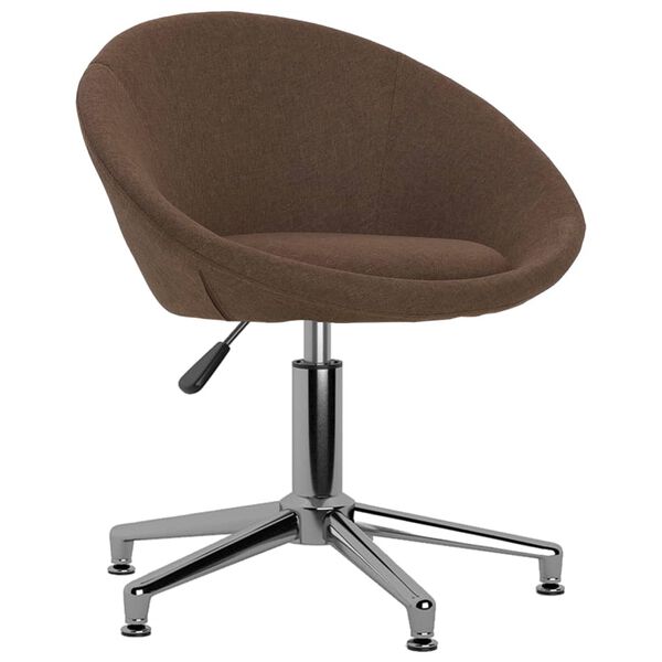 vidaXL Chaise pivotante de salle &agrave; manger Marron Tissu