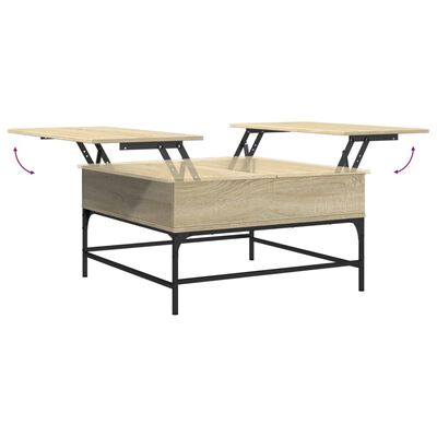 vidaXL Table basse chêne sonoma 80x80x45 cm bois d'ingénierie et métal
