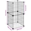 vidaXL Cage animaux de compagnie à 8 panneaux Noir 35x35 cm Acier
