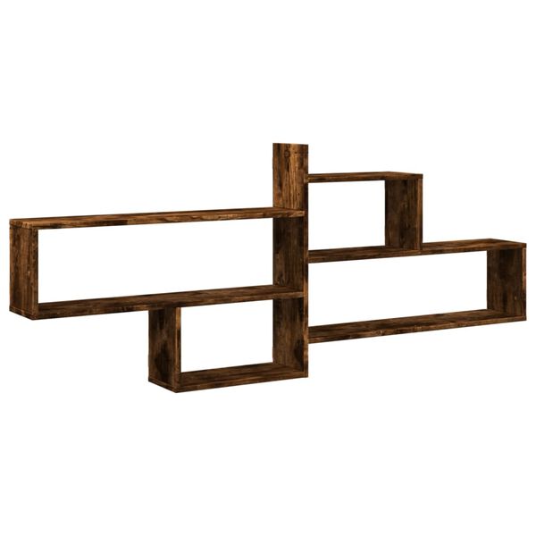 vidaXL &Eacute;tag&egrave;re murale ch&ecirc;ne fum&eacute; 167,5x18x68 cm bois d'ing&eacute;nierie