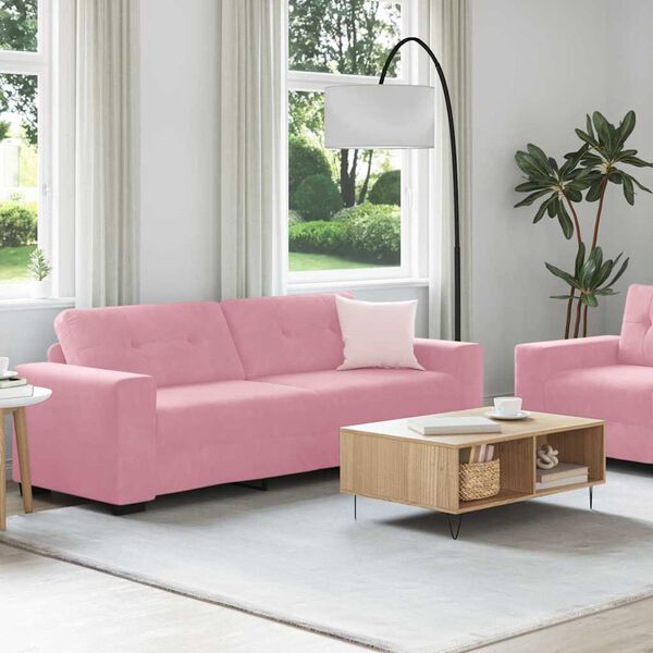 vidaXL | Ensemble de Canap&eacute;s | 2 pcs Rose 221 x 78 x 80 cm Velours