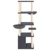 vidaXL Arbre à chat avec griffoirs en sisal gris foncé 147 cm