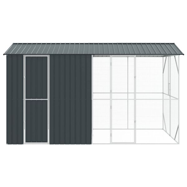 vidaXL Cage pour oiseaux Anthracite 430 x 208 x 247 cm Acier galvanis&eacute;