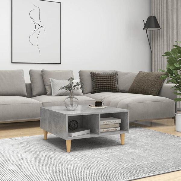 vidaXL Table basse gris b&eacute;ton 60x60x30 cm bois d'ing&eacute;nierie
