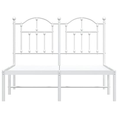 vidaXL Cadre de lit métal sans matelas et tête de lit blanc 120x190 cm