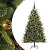 vidaXL Sapin de No&euml;l artificiel avec branches pliables et c&ocirc;nes 180 cm