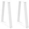 vidaXL Pieds de table &agrave; manger en forme de V, 2 pi&egrave;ces, blanc, 50x(72-73,3) cm, acier