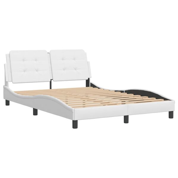 vidaXL Cadre de lit sans matelas Zadar blanc 140x200 cm similicuir