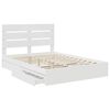 vidaXL Lit de Rangement Blanc 140 x 200 cm Bois d'ing&eacute;nierie
