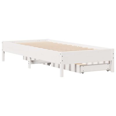 vidaXL Cadre de lit sans matelas blanc 100x200 cm bois de pin massif