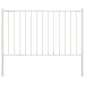 vidaXL Panneau de cl&ocirc;ture Woerden avec poteaux en acier 1,7&nbsp;x&nbsp;1&nbsp;m blanc