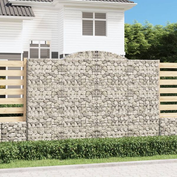 vidaXL Paniers à gabions arqués 10 pcs 300x50x200/220 cm Fer galvanisé