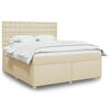 vidaXL Sommier &agrave; lattes de lit avec matelas Cr&egrave;me 180x200 cm Tissu