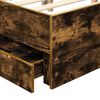 vidaXL Cadre de lit Ch&ecirc;ne fum&eacute; 135 x 190 cm Bois Ing&eacute;nierie
