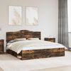 vidaXL Cadre de lit Ch&ecirc;ne fum&eacute; 200 x 200 cm Pin massif