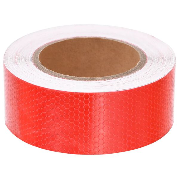 vidaXL Bande r&eacute;fl&eacute;chissante Rouge 5 cmx20 m PVC