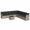 vidaXL Salon de jardin avec coussins 10 pcs gris clair r&eacute;sine tress&eacute;e