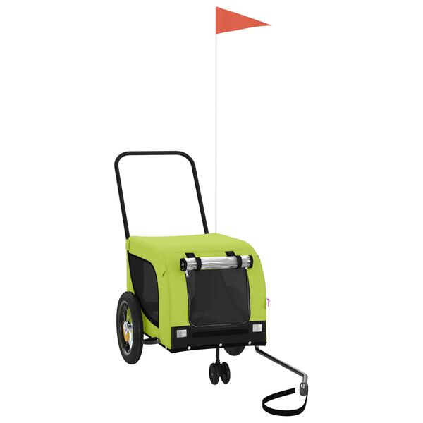 vidaXL Remorque de vélo pour animaux de compagnie vert et noir