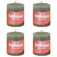 Bolsius Bougies pilier rustiques Shine 4 pcs 80x68 mm Vert olive