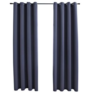 vidaXL Rideaux occultants avec anneaux M&eacute;tal 2pcs Anthracite 140x225cm