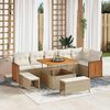 vidaXL Ensemble de canap&eacute; de jardin 11 pcs Beige et cr&egrave;me polyrotin