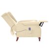 vidaXL Fauteuil de massage inclinable Crème Tissu