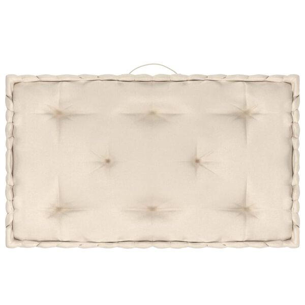 vidaXL Coussins de plancher de palette lot de 7 Beige Coton