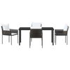 vidaXL Ensemble de salle &agrave; manger pour jardin 5 pcs Marron et Noir