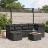 vidaXL Salon de jardin 7 pcs avec coussins noir r&eacute;sine tress&eacute;e