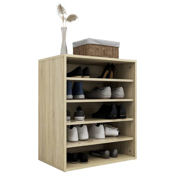 vidaXL Armoire &agrave; chaussures Ch&ecirc;ne sonoma 60x35x70 cm Bois d&rsquo;ing&eacute;nierie