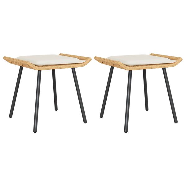 vidaXL Tabouret de Jardin 2 pcs Marron 50 x 40 x 45cm Polyester