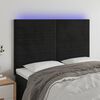 vidaXL T&ecirc;te de lit &agrave; LED Noir 144x5x118/128 cm Velours