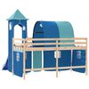 vidaXL Lit mezzanine enfants avec tour sans matelas bleu 90x190 cm