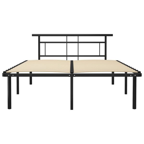 vidaXL Cadre de lit sans matelas noir m&eacute;tal 140x200 cm