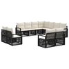 vidaXL Ensemble de canap&eacute; de jardin 11 pc Noir polyrotin