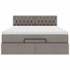 vidaXL Lit ottoman avec matelas taupe 140x200 cm tissu