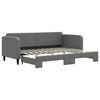 vidaXL Lit de jour avec gigogne sans matelas gris fonc&eacute; 80x200 cm