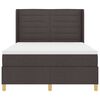 vidaXL Lit &agrave; ressorts avec matelas Marron 140 x 190 cm tissu