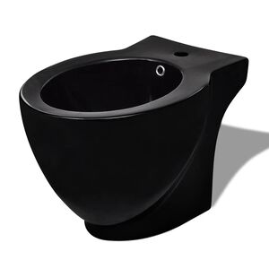 Bidet rond &agrave; poser en c&eacute;ramique sanitaire noir