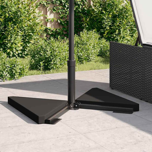 vidaXL Plaques de poids de parasol 2 pcs triangulaire granit noir 14kg