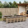 vidaXL Ensemble &agrave; manger de jardin coussins 13 pcs m&eacute;lange beige rotin