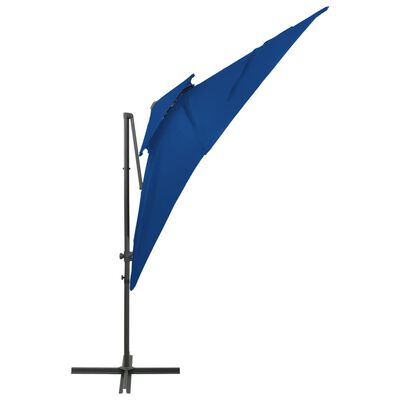 vidaXL Parasol déporté à double toit Bleu azuré 250x250 cm