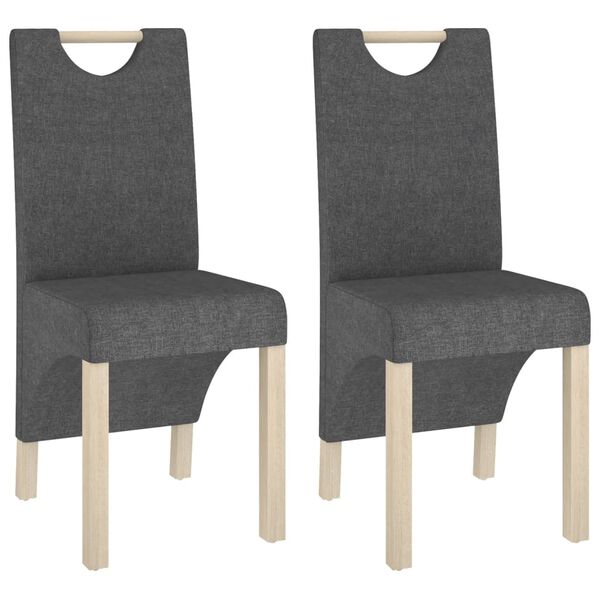 vidaXL Chaises &agrave; manger lot de 2 gris fonc&eacute; tissu