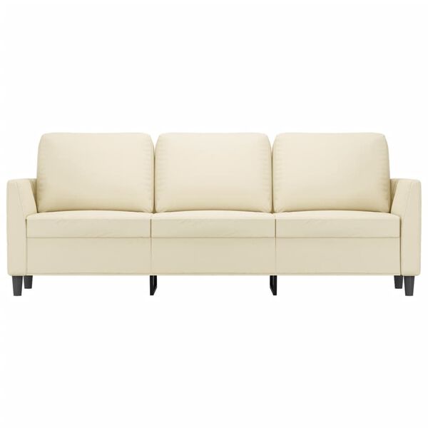 vidaXL Canap&eacute; &agrave; 3 places Cr&egrave;me 180 cm Similicuir