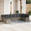 vidaXL Ensemble de canap&eacute; de jardin 10 pcs Gris clair polyrotin