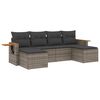 vidaXL Salon de jardin 6 pcs avec coussins gris r&eacute;sine tress&eacute;e