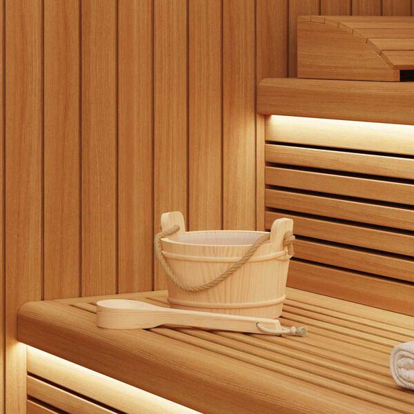vidaXL Seau de Sauna 2 pcs Marron Bois de pin massif et chanvre