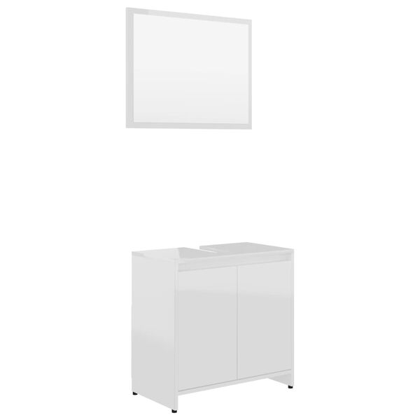 vidaXL Ensemble de meubles de bain 3pcs Blanc brillant Bois ing&eacute;nierie
