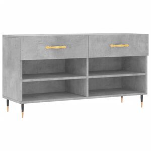 vidaXL Banc &agrave; chaussures gris b&eacute;ton 102x35x55 cm bois d'ing&eacute;nierie